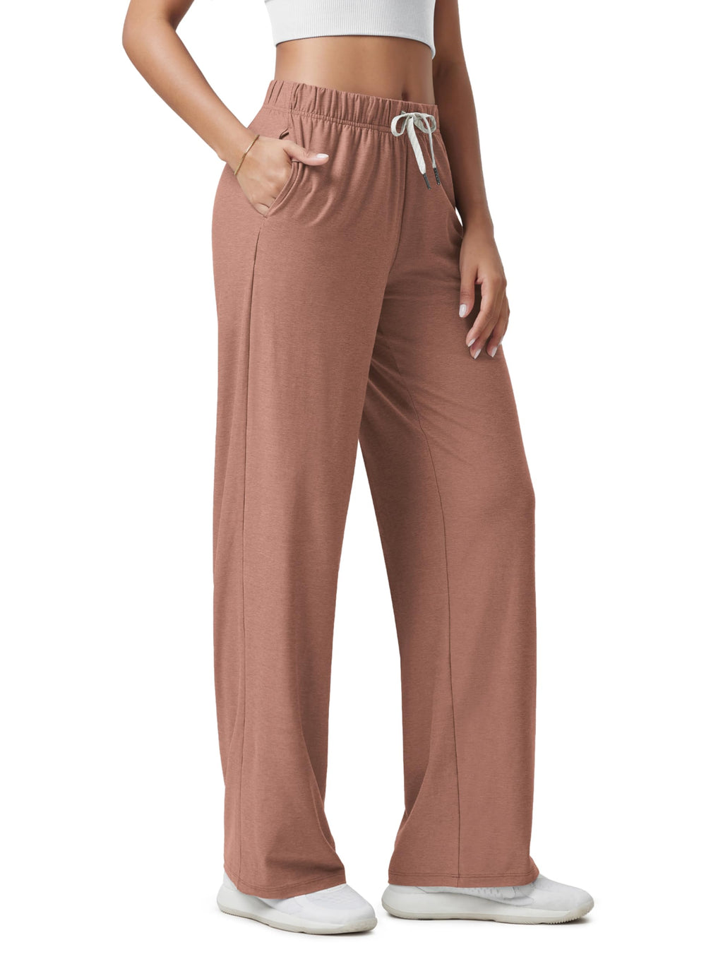 ODODOS Women’s Straight-Leg Lounge Pants with Pockets