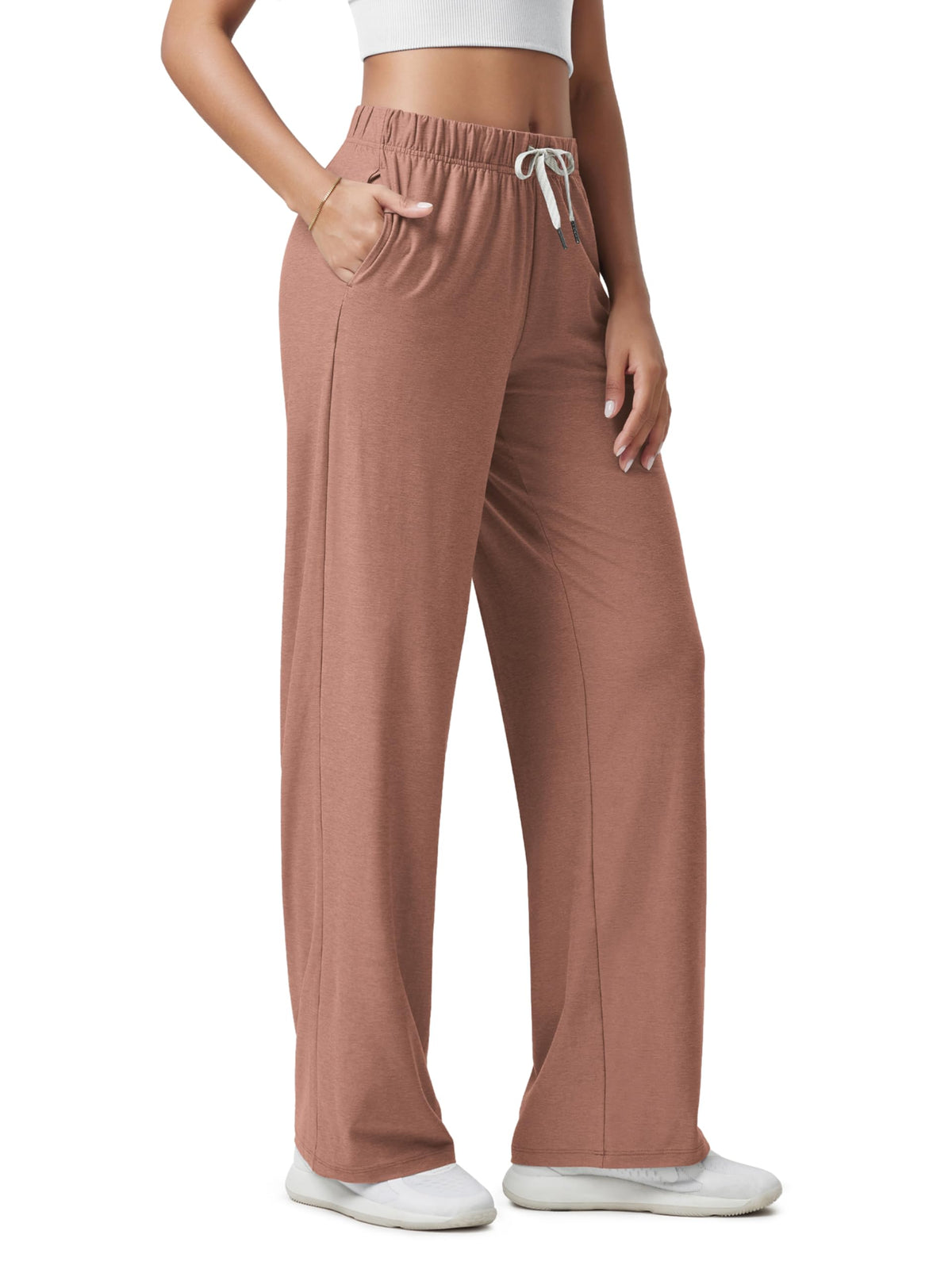 ODODOS Women’s Straight-Leg Lounge Pants with Pockets