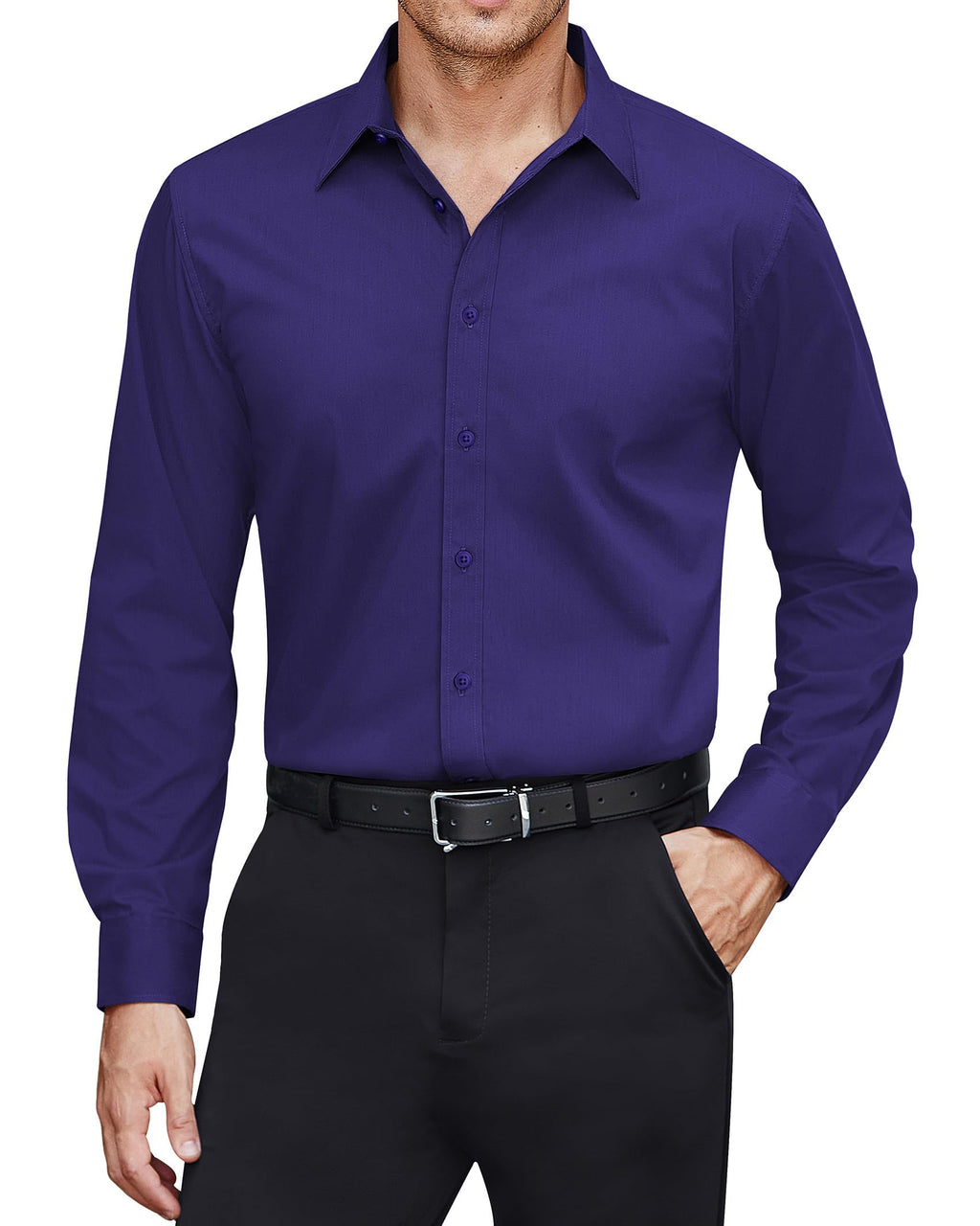 J.VER Men’s Stain Shield Long Sleeve Stretch Dress Shirt