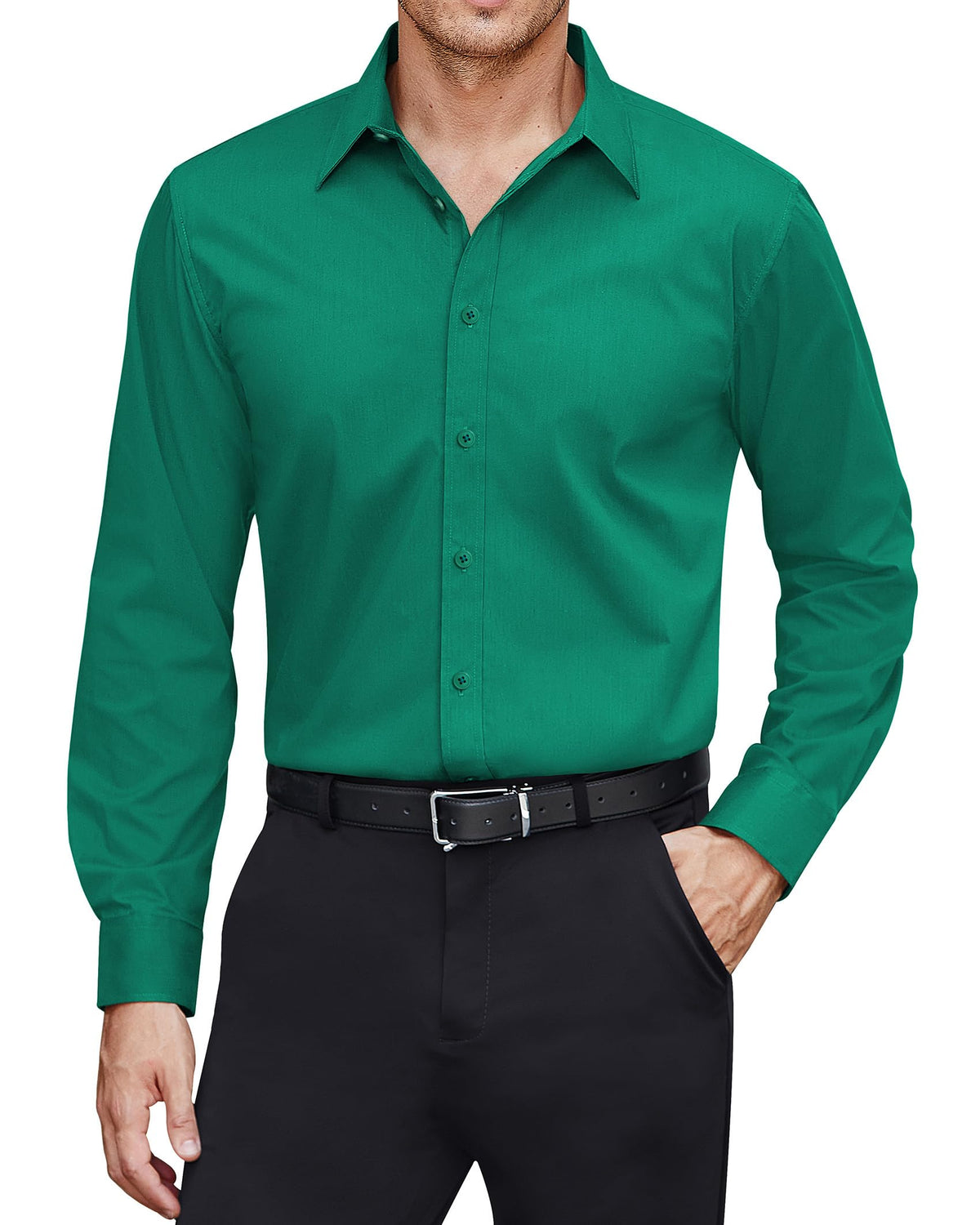 J.VER Men’s Stain Shield Long Sleeve Stretch Dress Shirt