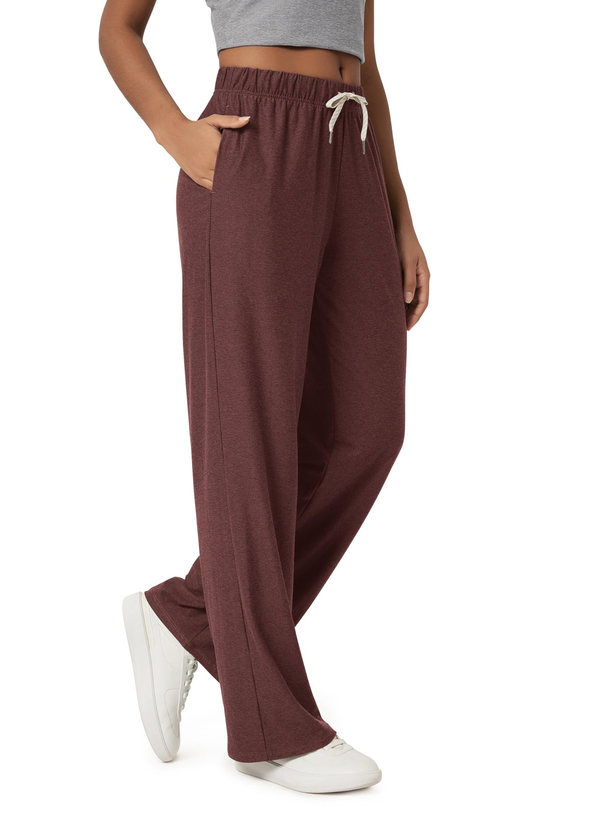 ODODOS Women’s Straight-Leg Lounge Pants with Pockets