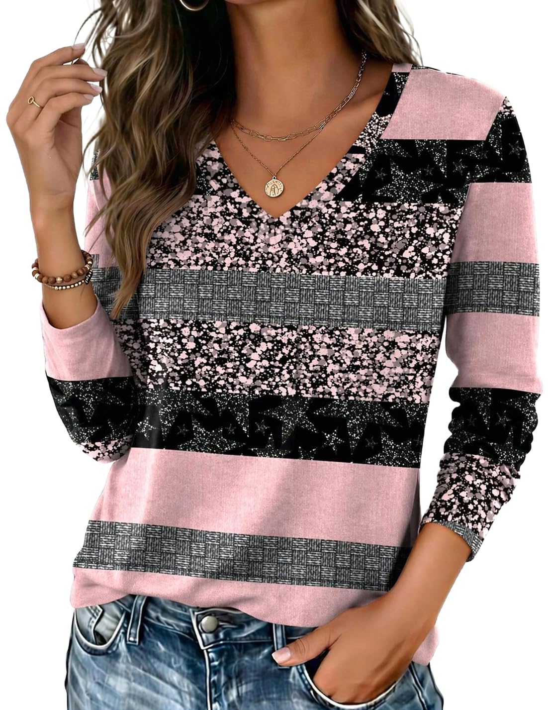 Zeagoo Women’s Long Sleeve V-Neck Tee