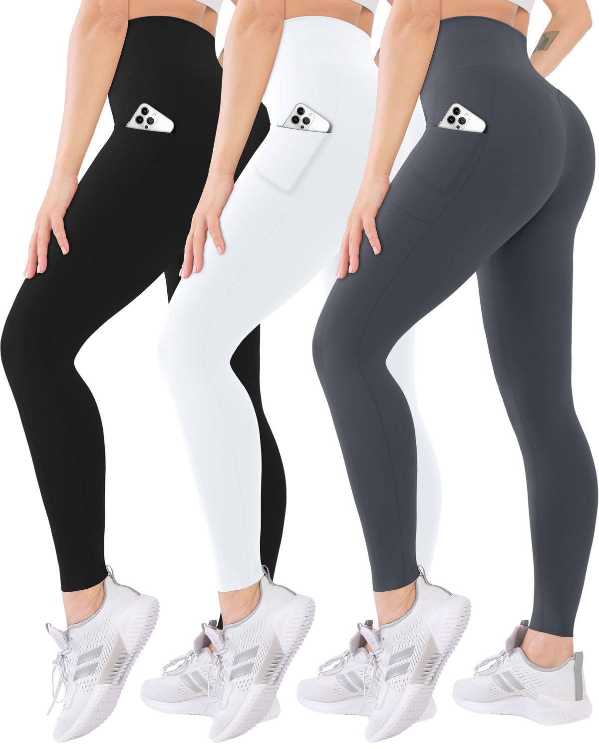 Blisset Women’s High-Waisted Leggings, 3-Pack