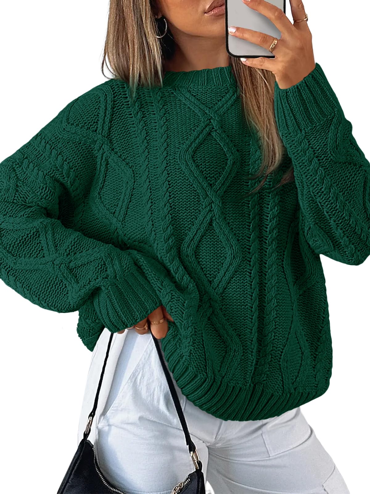Trendy Queen Women’s Oversized Cable Knit Sweater