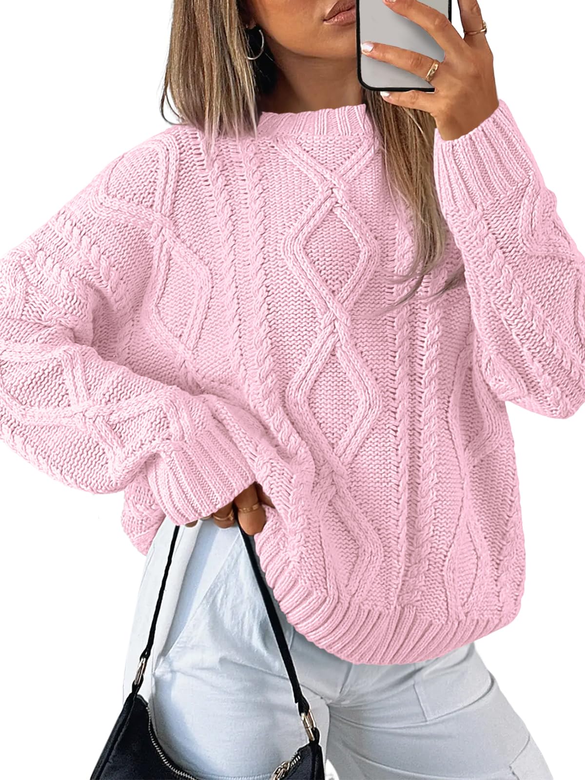 Trendy Queen Women’s Oversized Cable Knit Sweater