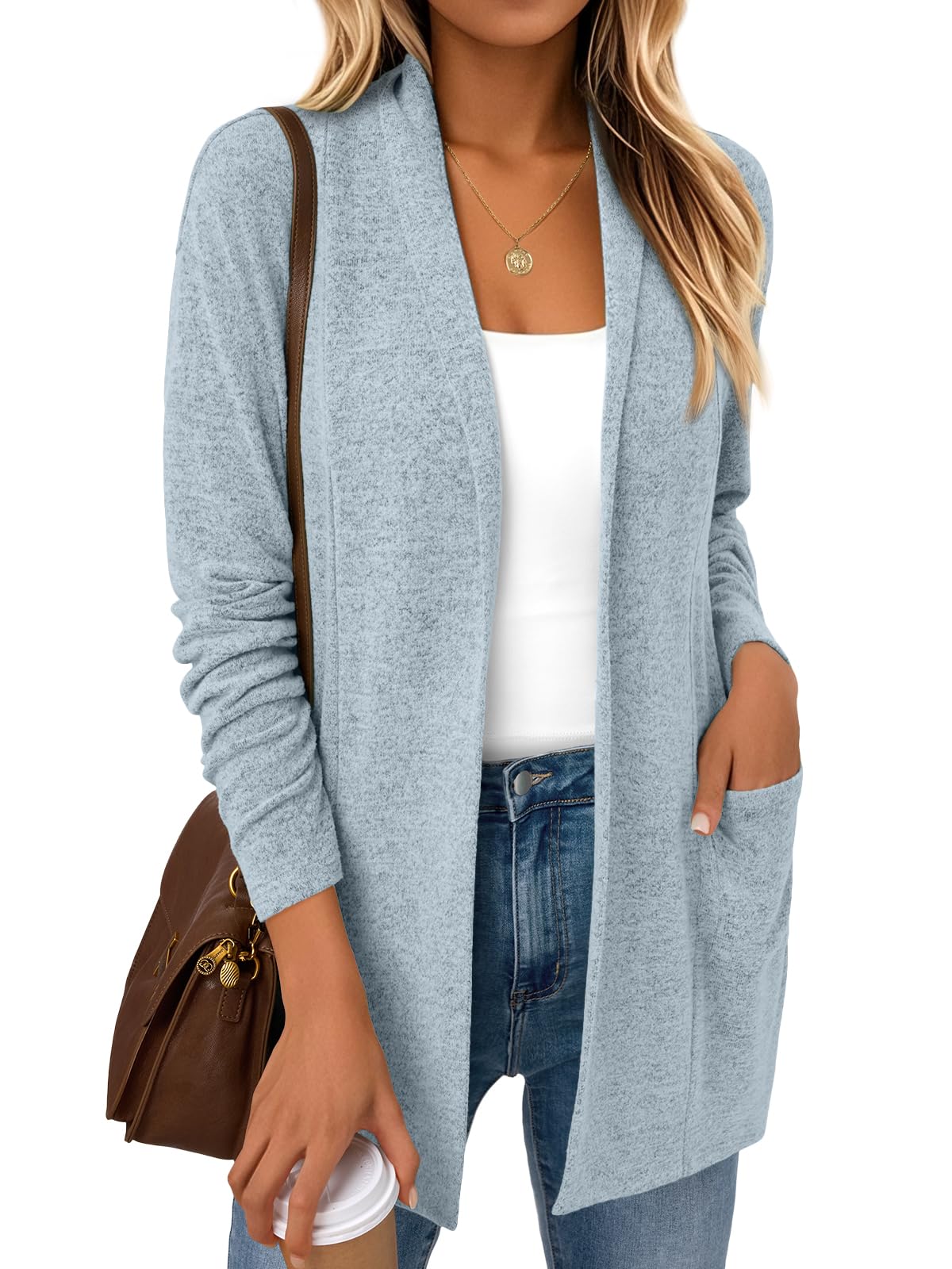LILLUSORY Women’s Lightweight Cardigan with Pockets