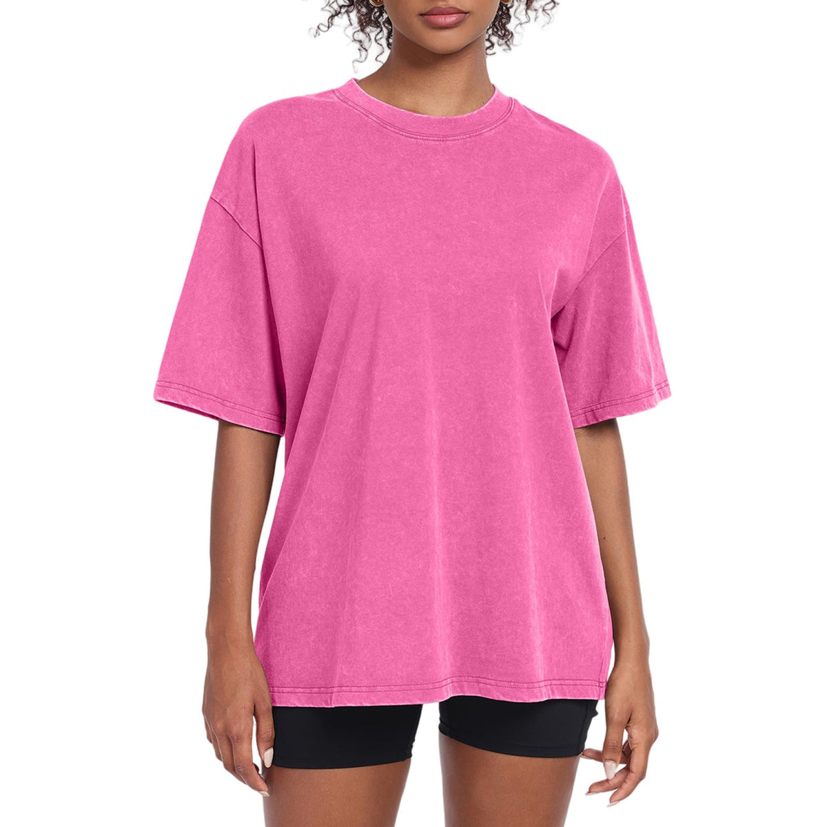 Women’s Oversized Vintage-Wash Cotton Tee