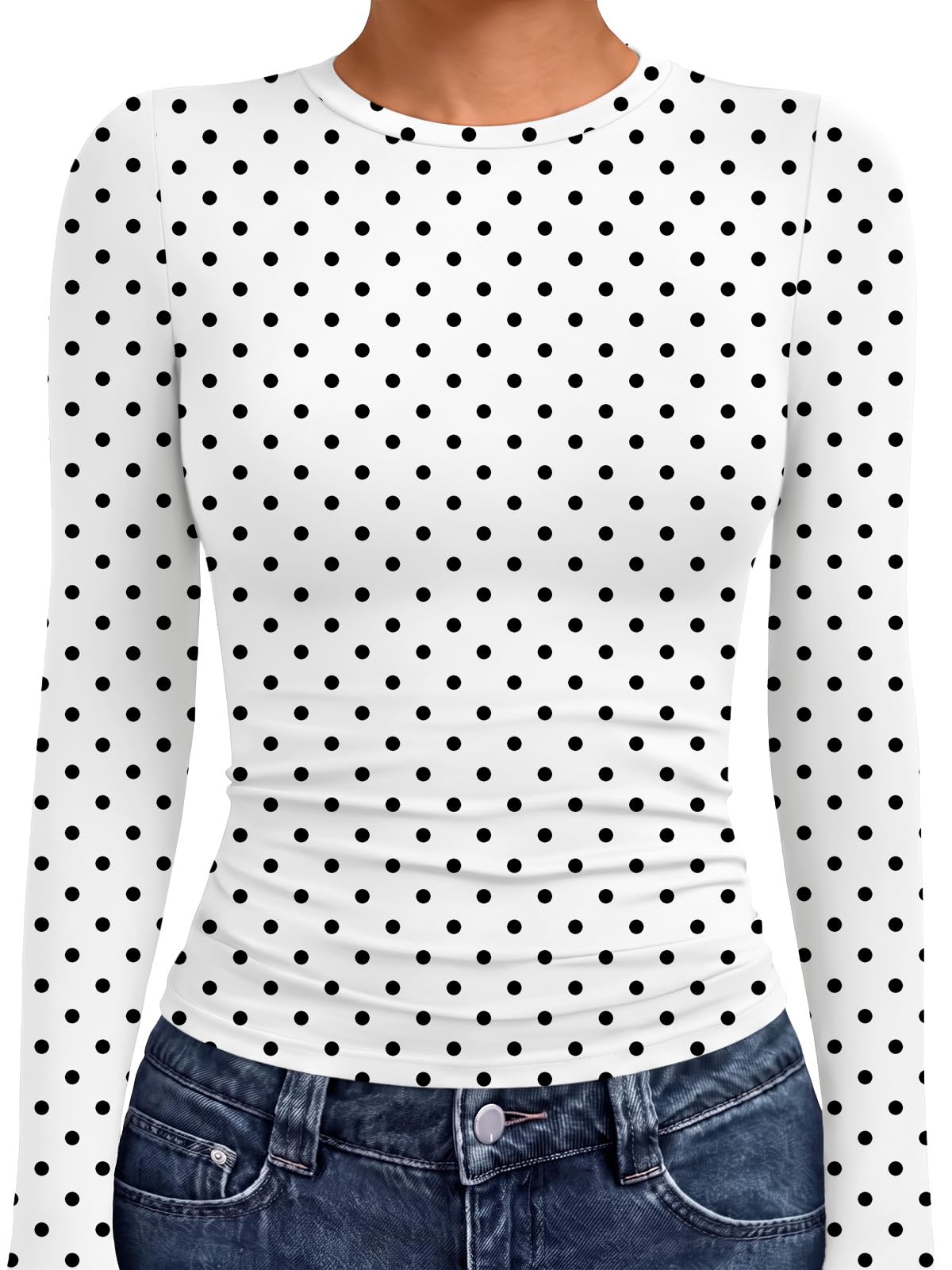 AUTOMET Women’s Fitted Long Sleeve Crewneck Top