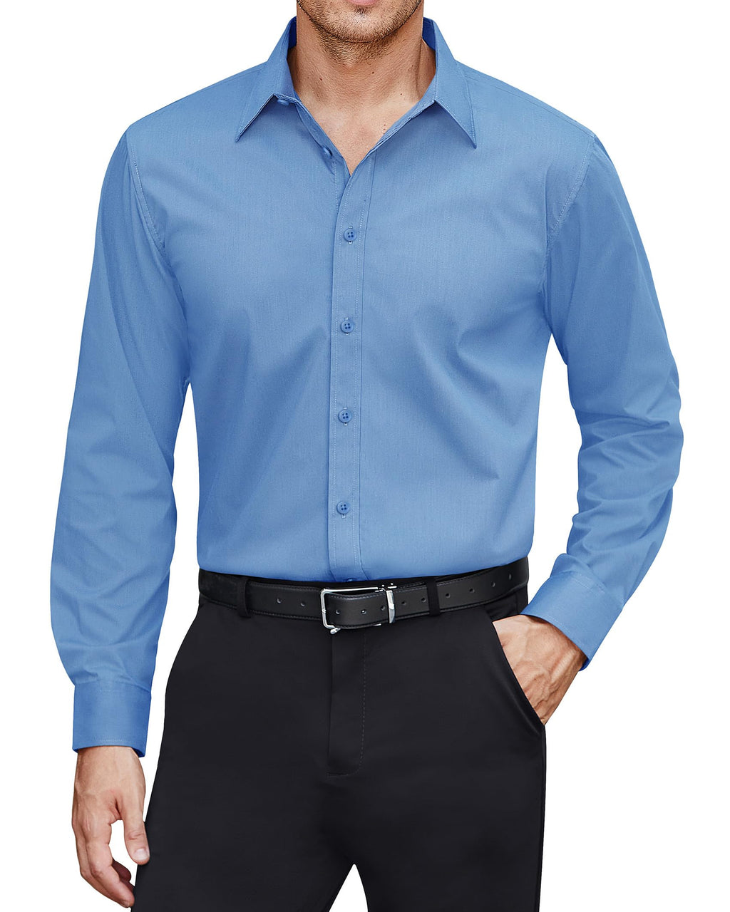 J.VER Men’s Stain Shield Long Sleeve Stretch Dress Shirt