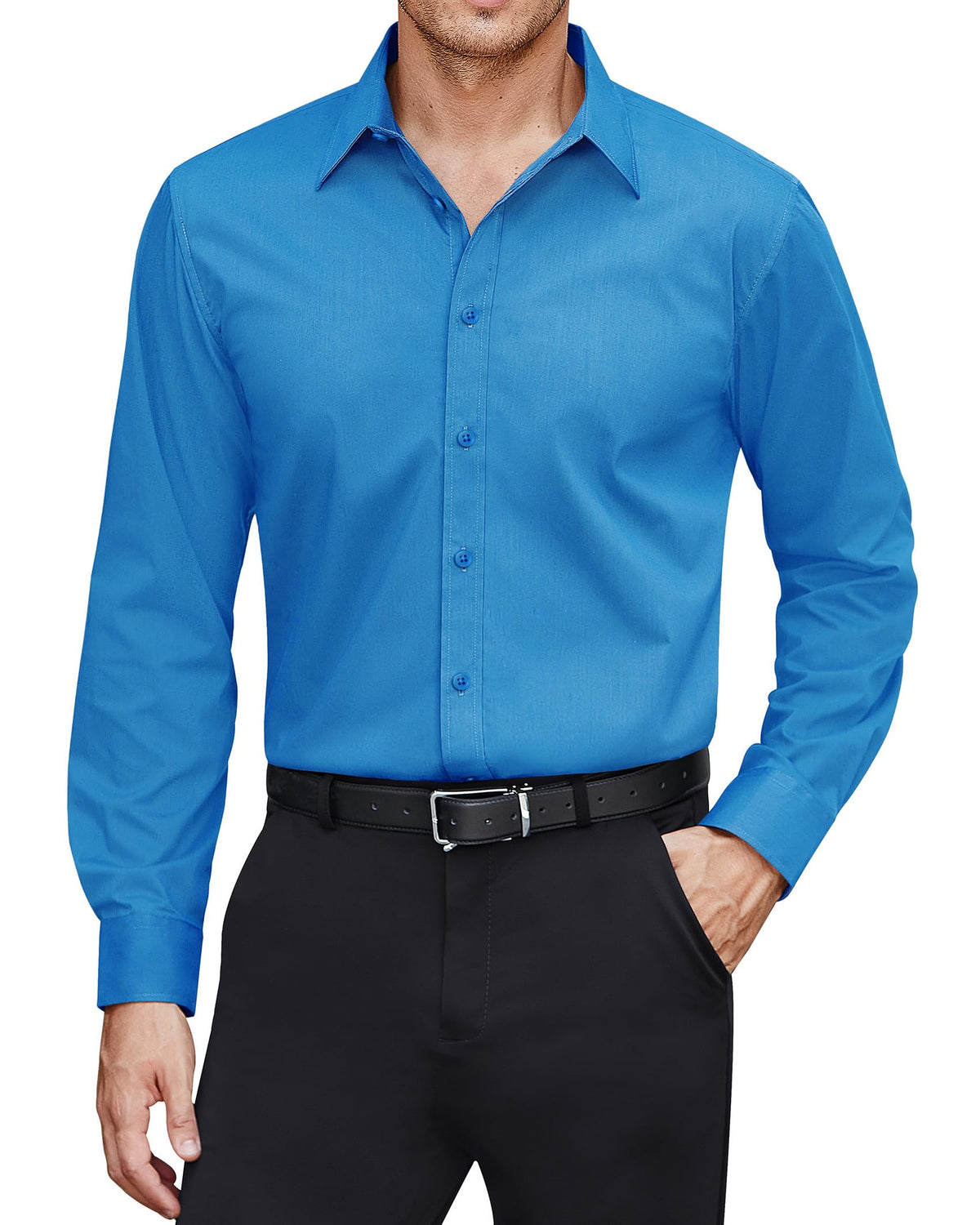J.VER Men’s Stain Shield Long Sleeve Stretch Dress Shirt
