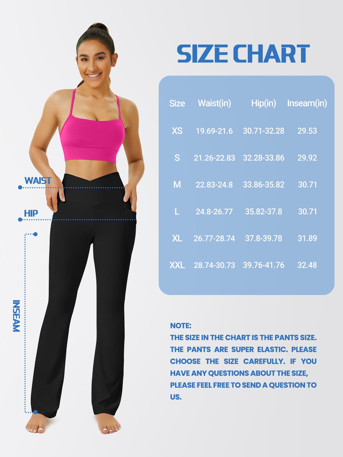 FOHOFO Women’s Crossover Flare Leggings with Pockets