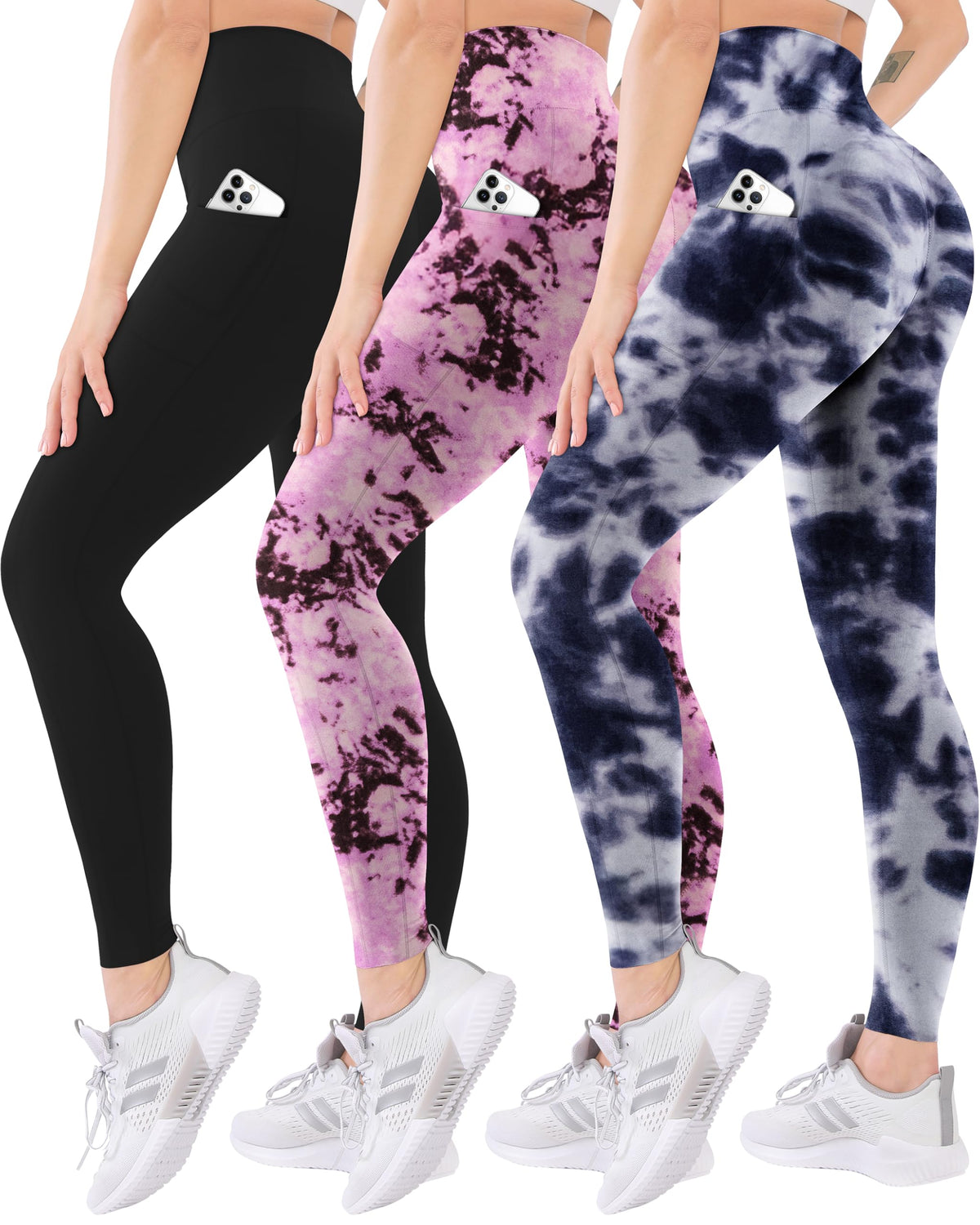 Blisset Women’s High-Waisted Leggings, 3-Pack