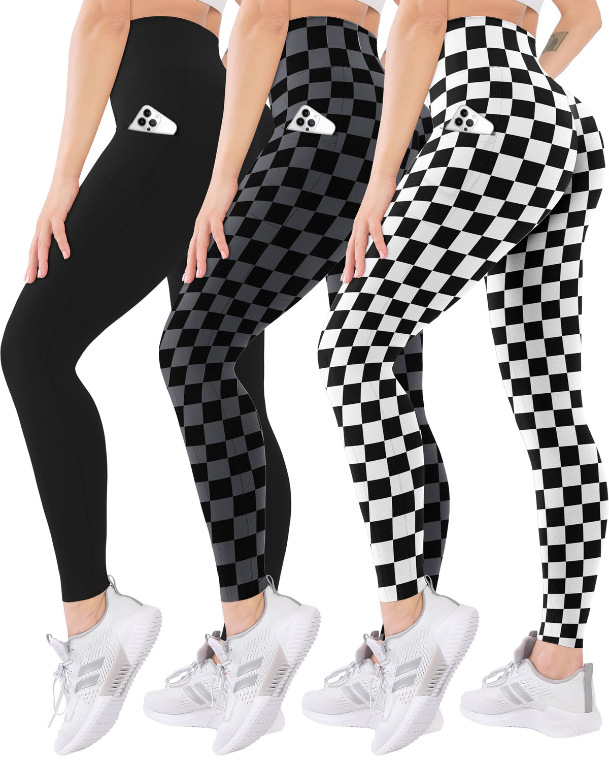 Blisset Women’s High-Waisted Leggings, 3-Pack