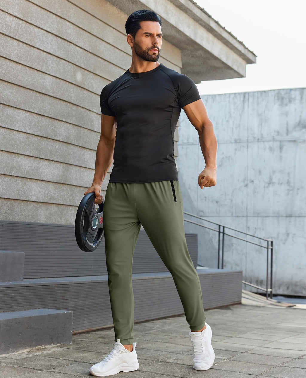 Men’s Lightweight Athletic Joggers with Zipper Pockets