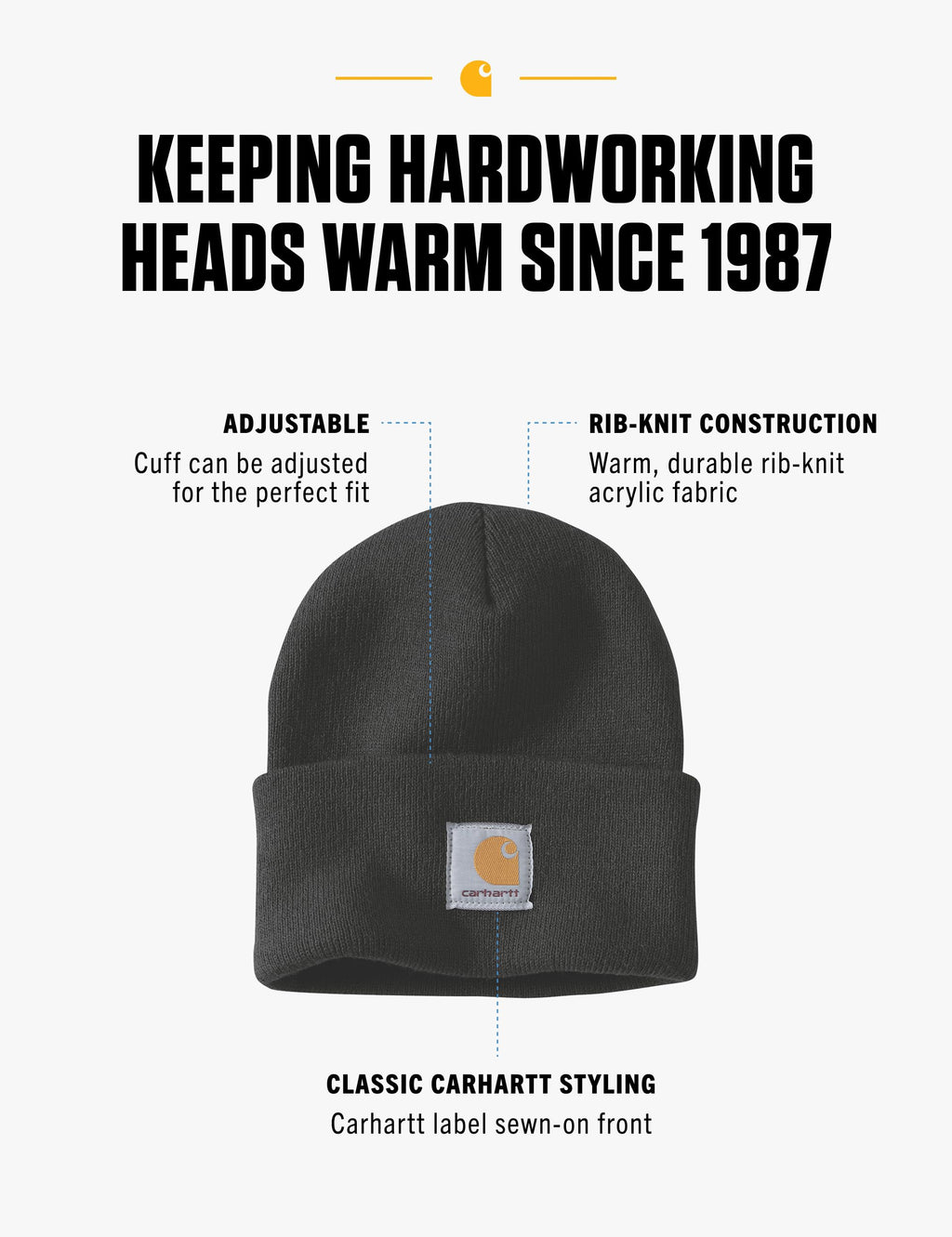 Carhartt Men’s A18 Rib-Knit Cuffed Beanie