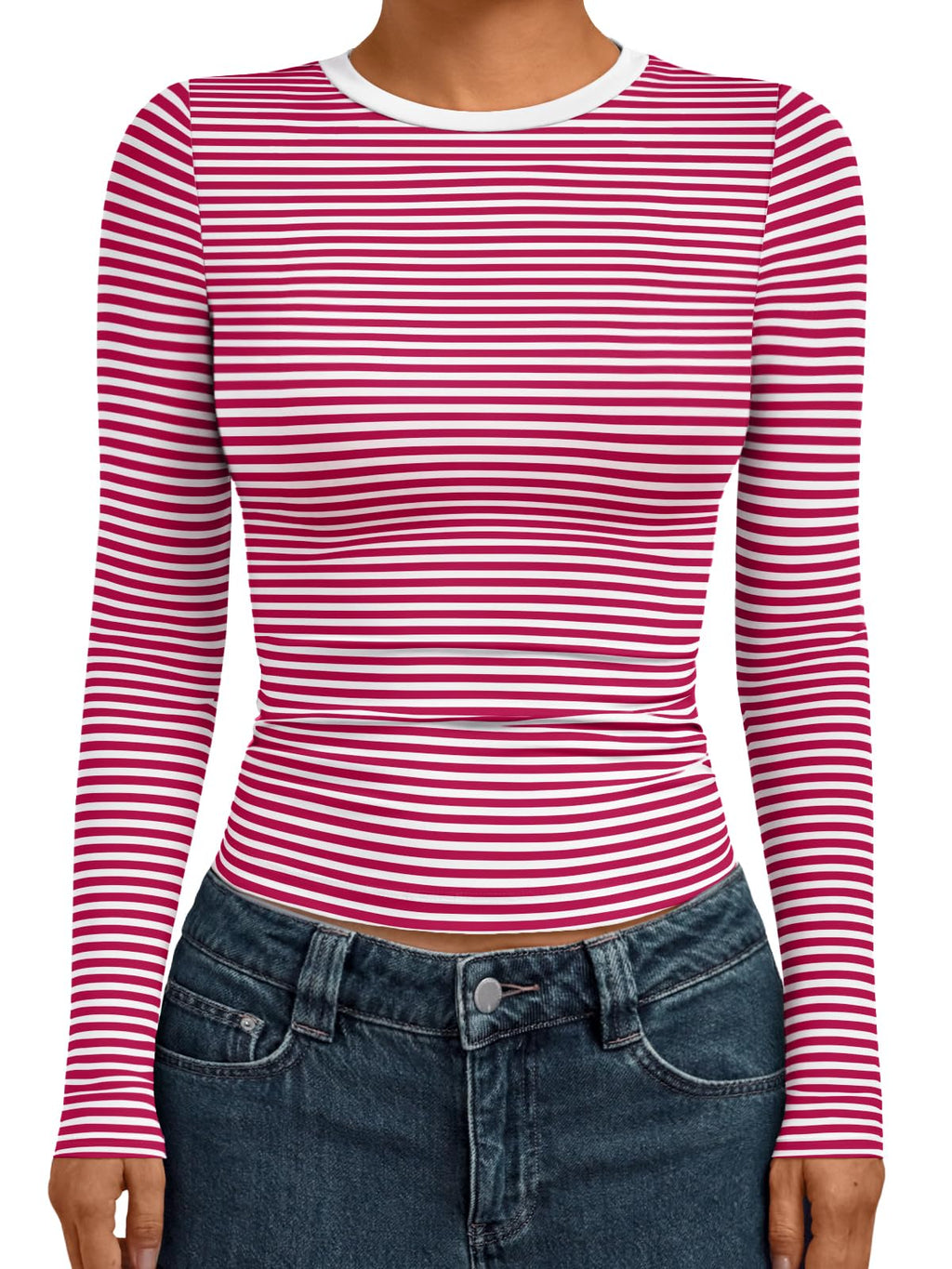 AUTOMET Women’s Fitted Long Sleeve Crewneck Top