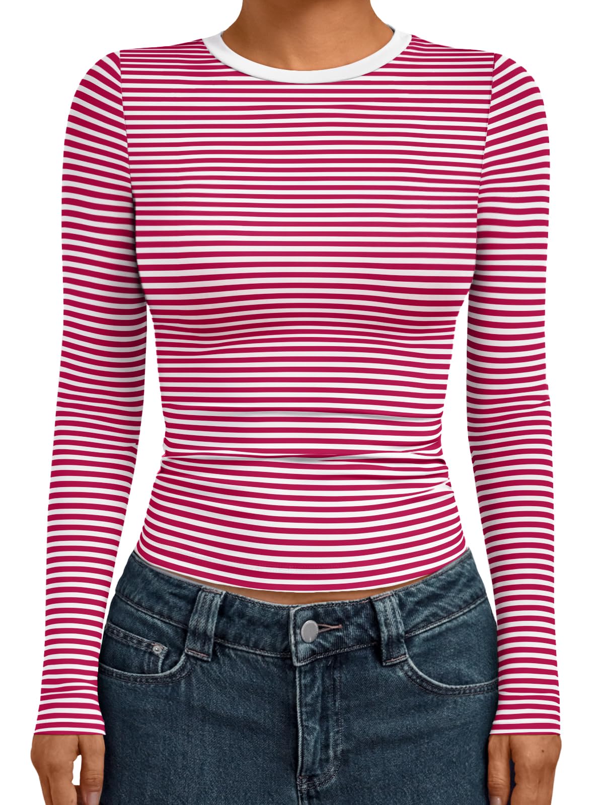 AUTOMET Women’s Fitted Long Sleeve Crewneck Top