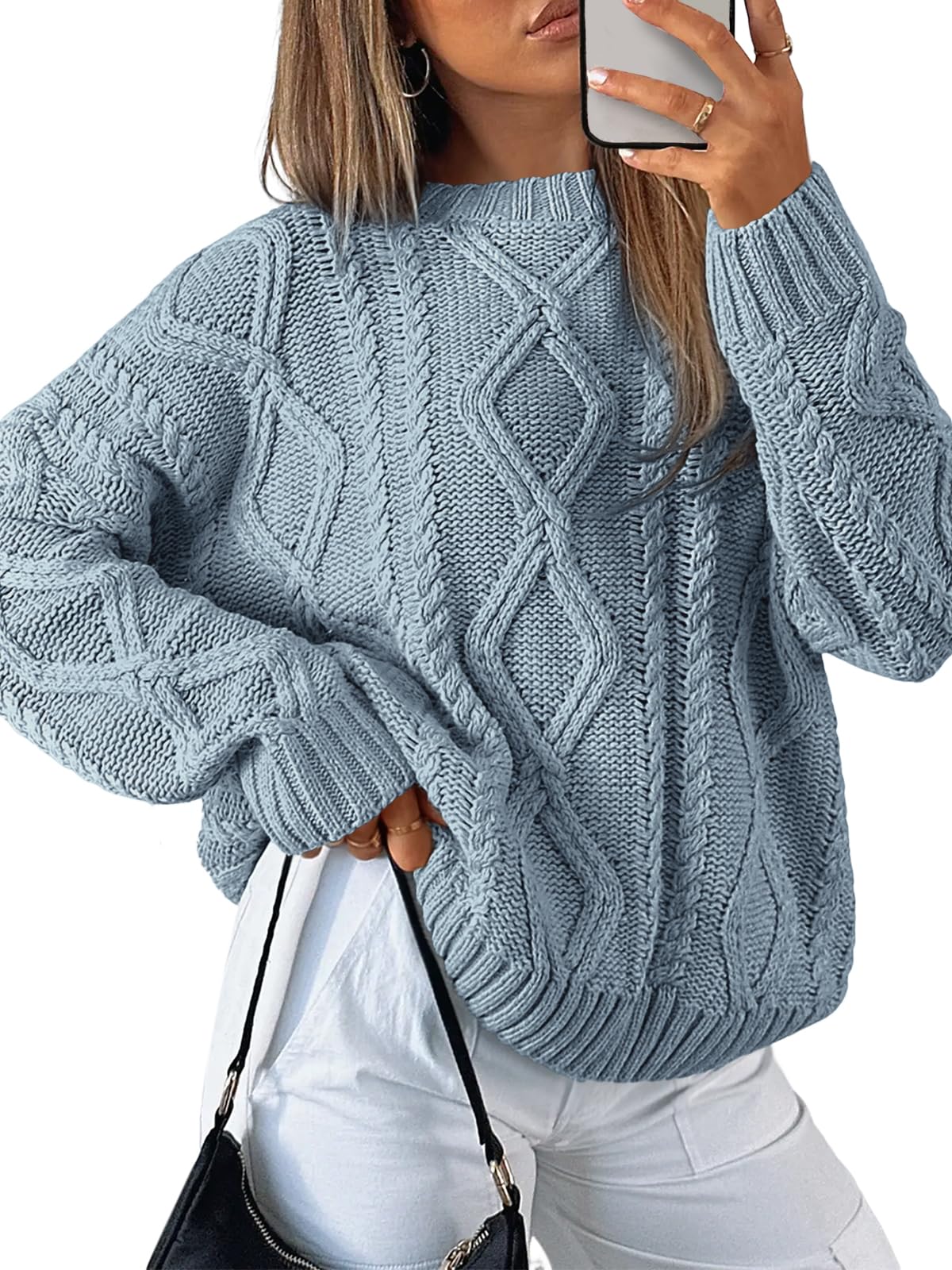 Trendy Queen Women’s Oversized Cable Knit Sweater