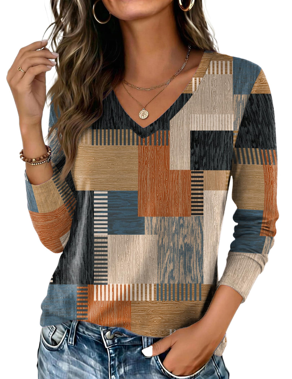 Zeagoo Women’s Long Sleeve V-Neck Tee