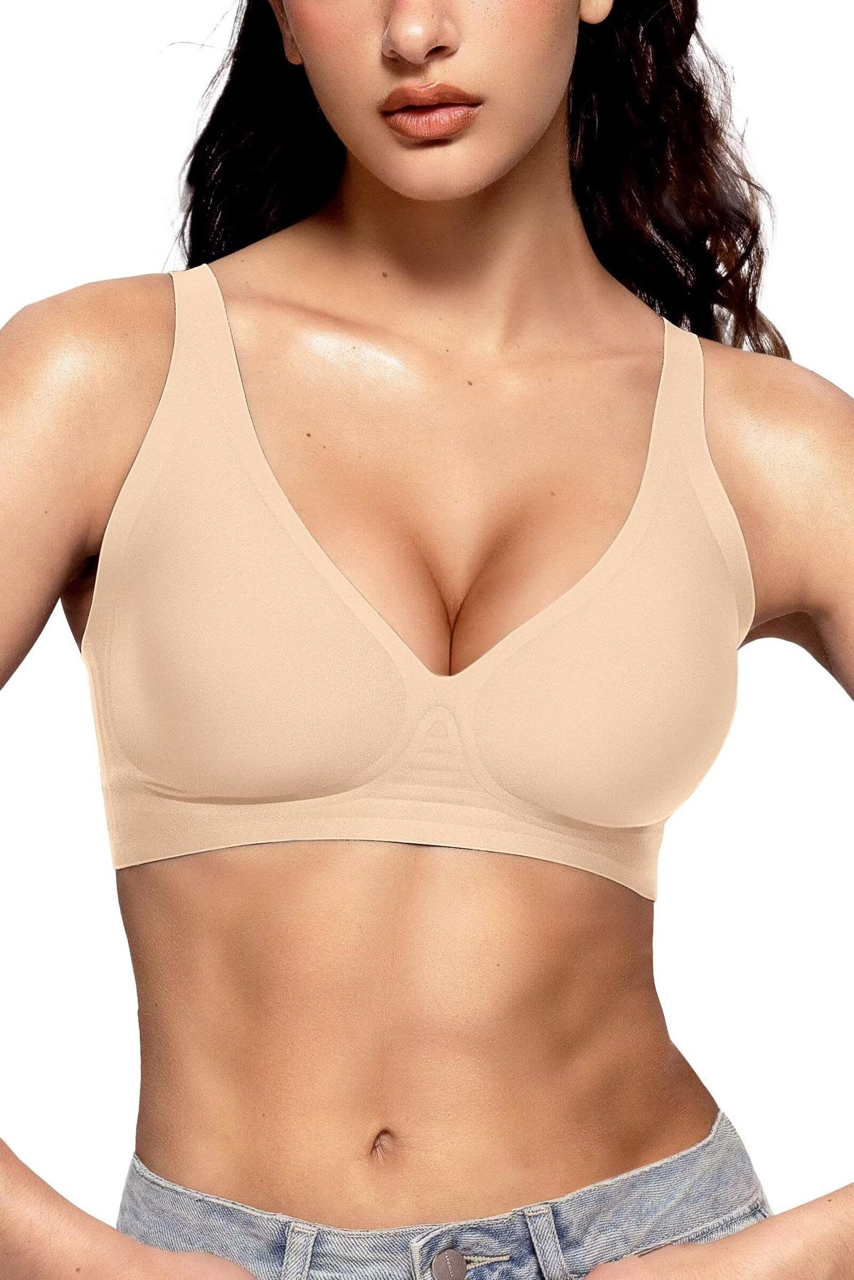 Vertvie Women’s Wireless Plunge Jelly Bra