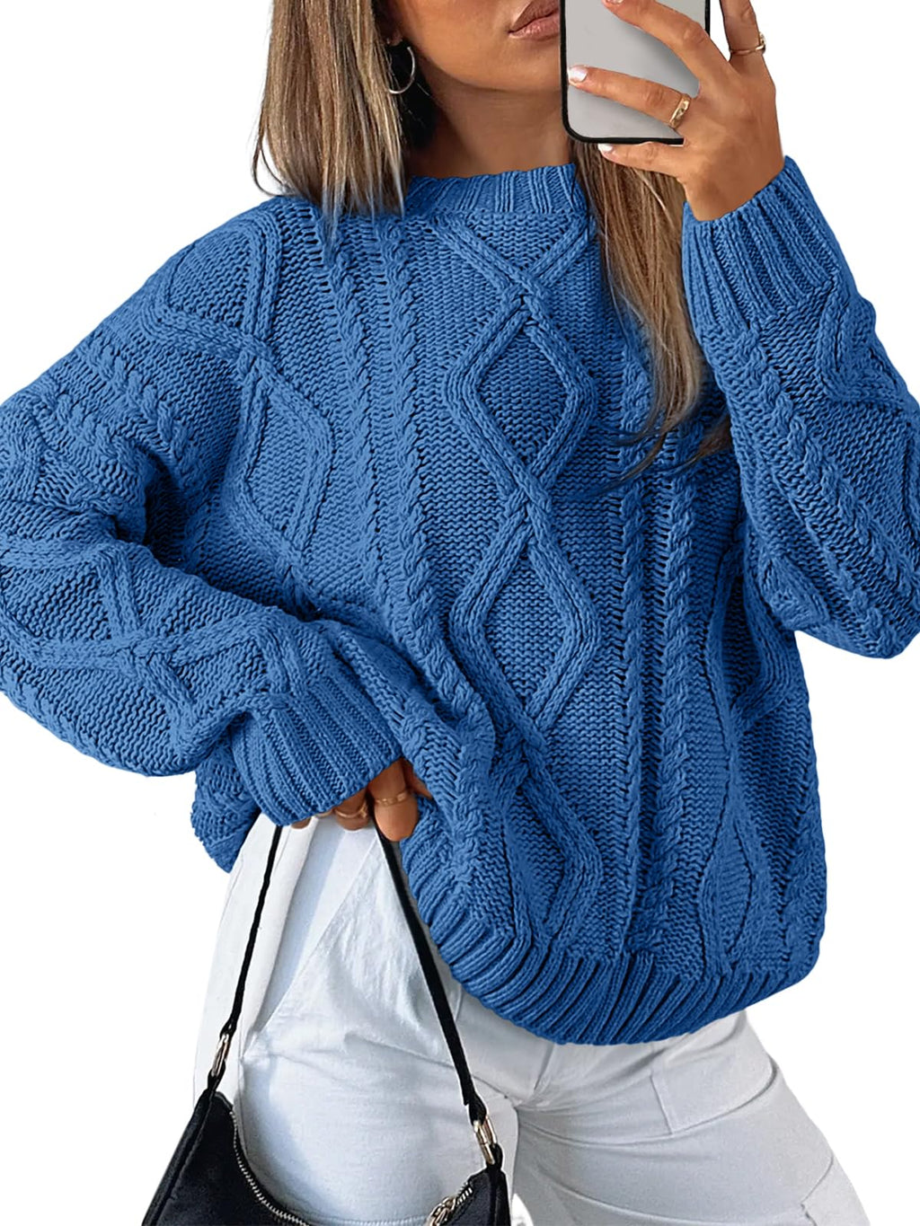 Trendy Queen Women’s Oversized Cable Knit Sweater