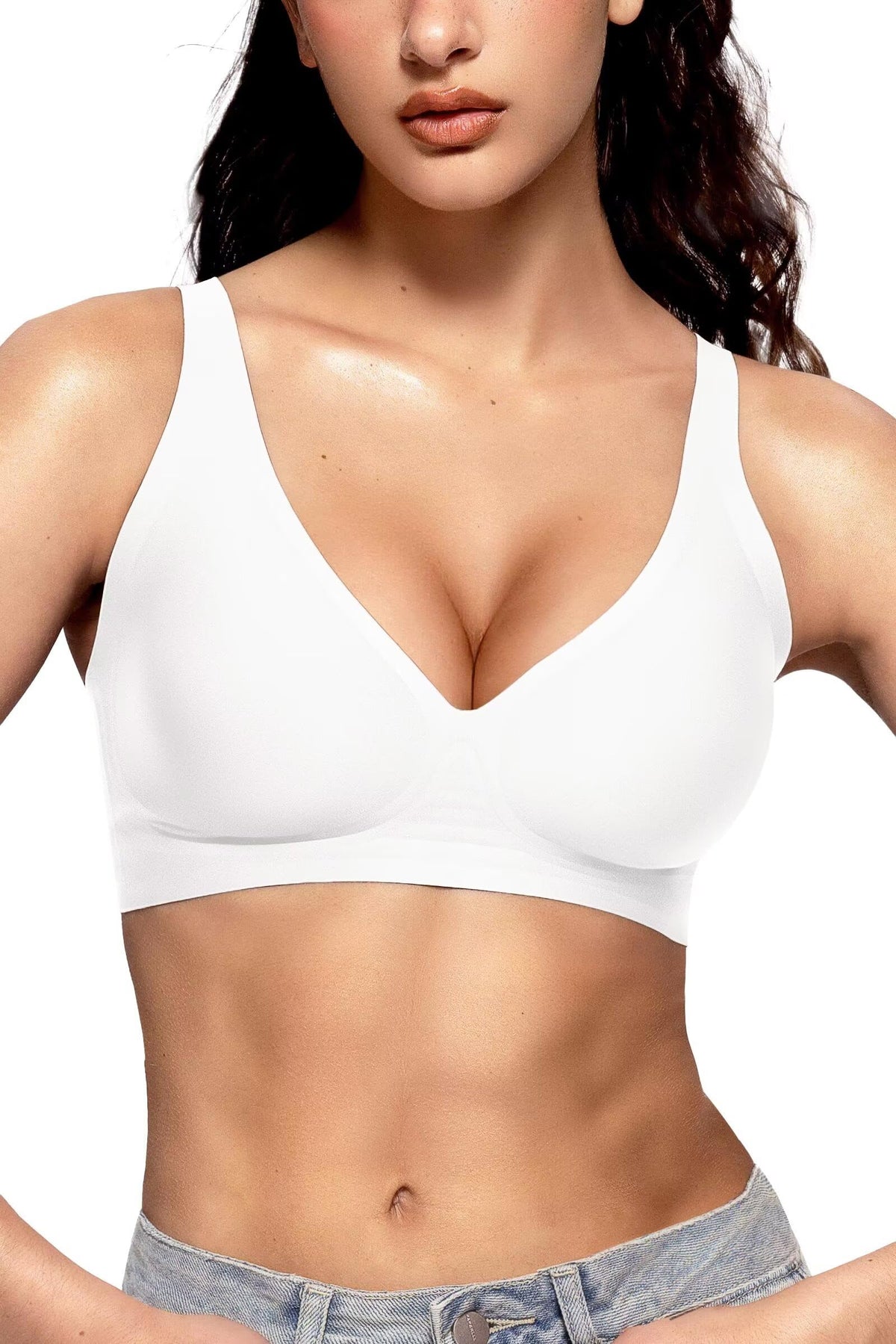 Vertvie Women’s Wireless Plunge Jelly Bra