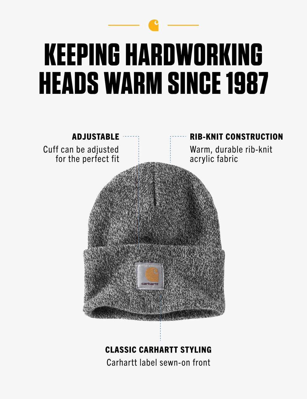 Carhartt Men’s A18 Rib-Knit Cuffed Beanie