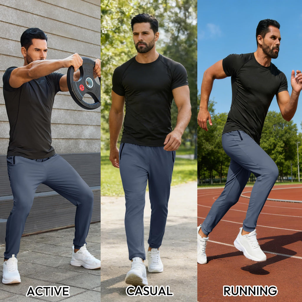 Men’s Lightweight Athletic Joggers with Zipper Pockets