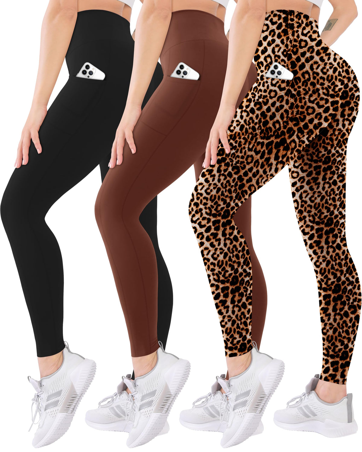 Blisset Women’s High-Waisted Leggings, 3-Pack