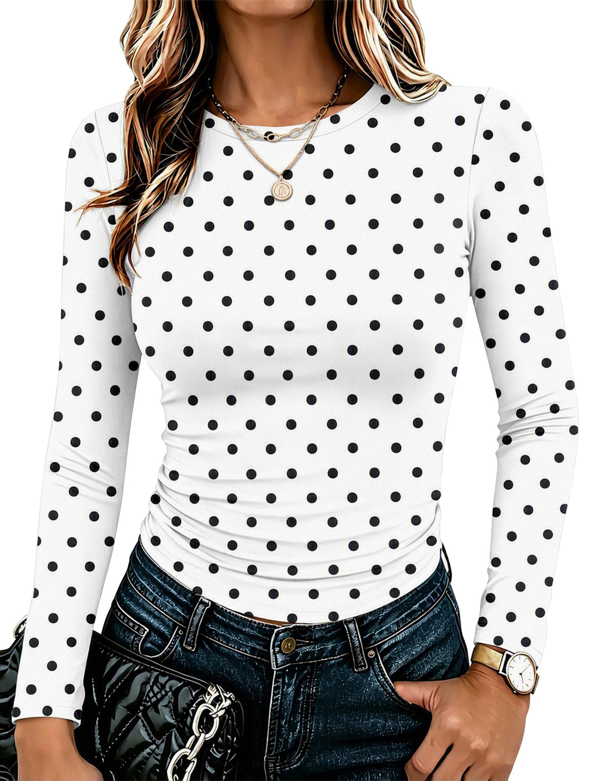Zeagoo Women’s Slim Fit Long Sleeve Crewneck Top